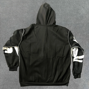 Nouveauté 2025 Designs et logo personnalisés Sweat à capuche entièrement zippé Sweat à capuche délavé Sweat à capuche zippé avec impression en relief pour hommes - Product Image 2