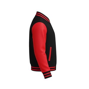 Chaqueta informal de cuero de lana sólida para hombre, cuello levantado, cierre de cremallera, abotonado, Varsity, otoño, Original, XS, revestimiento teñido liso - Product Image 6