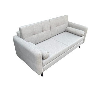 Sofá de Tres Plazas SFB68039 Tapizado en Tela Gris, 170x80cm, Forma Cuadrada, Esquinero, con Mechones, para Sala de Estar - Product Image 3