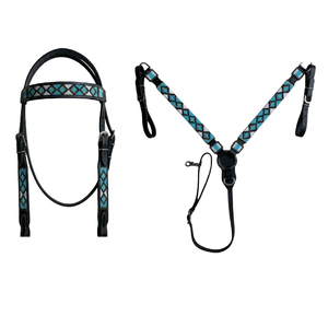 New Arrival Craftsmanship Leather Breast Collar Western Horse Barrel Roping Breastplate Trail Pleasure Tooled Black BreastCollar - Product Image 1