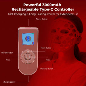 Masque facial LED Redfy <span class=keywords><strong>Salon</strong></span> 4-en-1, infrarouge, étanche, en silicone liquide, ultra-léger, thérapie par lumière LED - Product Image 4