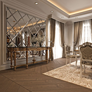 Séparateur décoratif rétroéclairé par LED de panneau de cloison moderne de miroir de diamant - Product Image 2