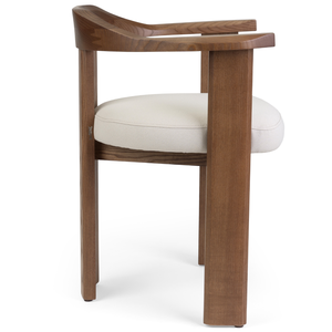 Silla de comedor de madera de Fresno retro minimalista con cojín de tela de peluche Silla simple para uso doméstico o de hotel para ajustes de restaurante - Product Image 3