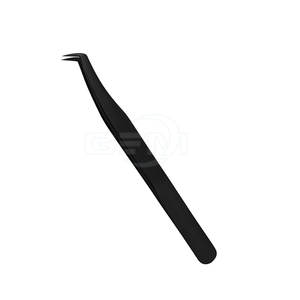 Pinzas Profesionales para Pestañas de Acero Inoxidable Negro, Marca GEMSTONE ENTERPRISES, Logotipo Personalizado, Punta Suave y Duradera, Nuevo Diseño en Oferta - Product Image 1