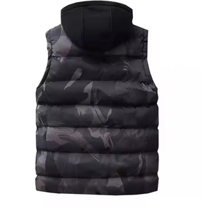 Fashionable Men's Puffer <b>Vest</b> Jacket Padded <b>Black</b> Grey Collar Plain Winter Wear Men's Jackets for Man - Product Image 6