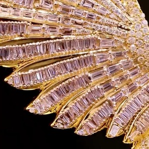 จี้เพชรโมอิสซาไนต์ VVS เงินแท้ 925 ชุบทองคำขาว ประดับเพชรแบบ Iced  รูปปีกนก สไตล์ฮิปฮอป สำหรับผู้ชาย งานปาร์ตี้  ยี่ห้อ RB GEMS - Product Image 6