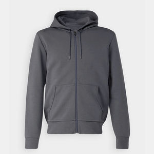 Gray Custom Heavyweight Men's Hoodie with Waffle Thermal Terry <b>Fabric</b> Cropped Allover Printing Patchwork Pattern for Winter - Product Image 1