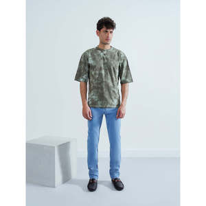 Camiseta GIONA de Corte Regular, Diseño Sólido, Transpirable, Ligera, Etiqueta Personalizada, Tejido de Algodón/Fibra de Bambú, Largo Extendido - Product Image 1