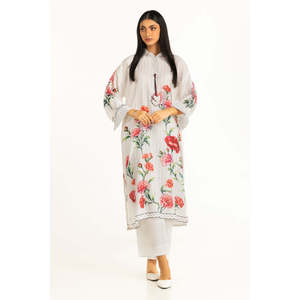 Chemise imprimée Dobby texturée de style bohème, motif floral pour le printemps/été IPS-44807-A - Product Image 2