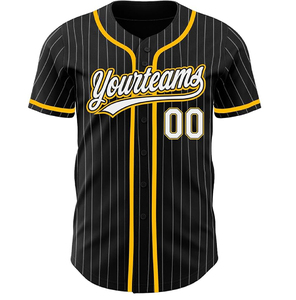 Maillot de baseball à fines rayures avec logo personnalisé en gros Maillots de baseball américains à manches courtes respirants à séchage rapide 100% polyester - Product Image 6
