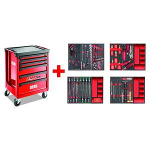 Armoire à outils Usag Start Roller avec assortiment de maintenance de 495 MB et kit d'outils de 156 pièces - Product Image 1