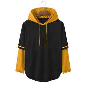 High Quality Material Custom Design Fleece Blank <b>Hoodies</b> & Sweatshirt New <b>Plain</b> Two Color Yellow & <b>Black</b> Design <b>Men's</b> <b>Hoodies</b> - Product Image 1