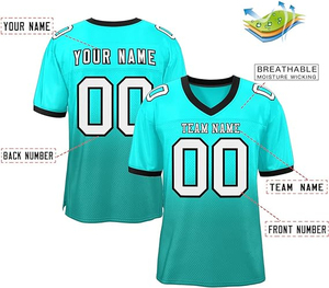 เสื้อเจอร์ซีย์ฟุตบอลอเมริกันทรงสั้นผ้าเจอร์ซี่พิมพ์โลโก้ตามสั่ง - Product Image 4