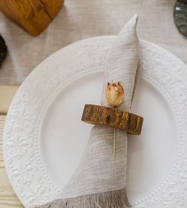 Meilleure vente ronds de serviette en bois ou support accessoires de cuisine rond de serviette pour mariage de luxe fête de noël - Product Image 1