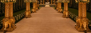 Mandap Portátil de Diseño Elegante para Bodas, con Base Cuadrada Tradicional con Forma de Elefante, Mandap de Madera para Bodas Hindúes, Instalación al Aire Libre - Product Image 4