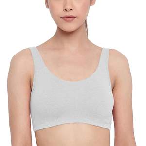 Soutien-gorge de sport sur mesure 95% coton 5% Spandex blanc gris couleur dames meilleur prix d'usine Bangladesh - Product Image 1