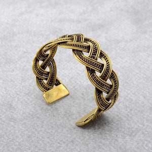 Bracelet jonc et bague en laiton plaqué or, fait main, pour femme, accessoire de mode ethnique élégant, durable, pour mariage - Product Image 6