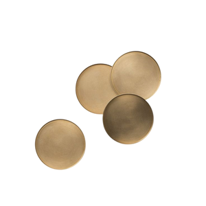 Stylish Brass <b>Tea</b> & Coffee Serving Coaster Round Gold Color for Home & Restaurant Drinks Serving Coaster with Holder - Product Image 3