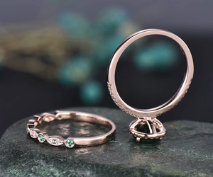 Banda nupcial de Plata de Ley 925 sólida, diseño de ágata musgo único, accesorio de compromiso de boda para mujer, moissanita de diamante de San Valentín - Product Image 5