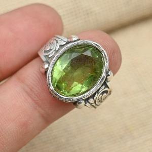 Bijoux pour femmes Bague en argent style bohème Bijoux en argent sterling 925 Péridot Gemstone Tendance Bague faite main Cadeau pour l'amour - Product Image 3
