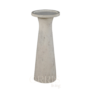 Mesa de Noche de Mármol Blanco Natural, Mesa Auxiliar Moderna Hecha a Mano, Mesa de Acento Alta, Muebles de Lujo para Dormitorio, Sala de Estar, Pasillo - Product Image 6