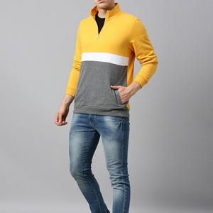 Sweat-shirts à demi-zip pour hommes de qualité supérieure, 100% coton molletonné, écologiques, respirants, vêtements d'hiver, teinture unie - Product Image 4