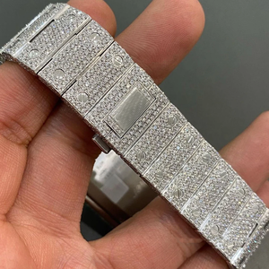 Nuevo Reloj de Lujo de Alta Calidad, Elegante y Unisex, Estilo Hip Hop, Fabricado en Acero Inoxidable y Adornado con Diamantes Naturales con Claridad VVS - Product Image 3