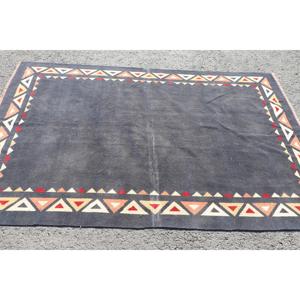 Alfombra Turca Vintage de 4.7x7.3 pies (144x223 cm), Alfombra Azul y Roja con Diseño de Parches - Product Image 3