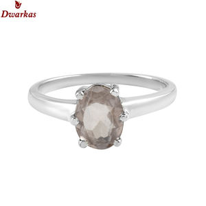 Alta calidad 925 plata esterlina natural cuarzo rosa piedra preciosa boda anillo de joyería de moda mujer al por mayor - Product Image 3