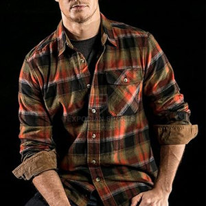 Chemise en flanelle classique pour homme, manches longues, 100% coton, vêtement décontracté, bouton, motif uni personnalisé, écologique, respirant, séchage rapide, haute qualité - Product Image 6