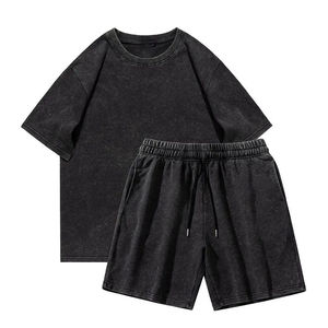 Vente en gros Ensemble de survêtements d'été 2 pièces en coton Ensemble de streetwear t-shirt et short pour hommes avec logo personnalisé et impression - Product Image 6