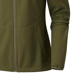 Chaqueta cortavientos Softshell para mujer OEM superventas chaqueta impermeable para exteriores con cremallera material de tela rellena de algodón al por mayor - Product Image 3