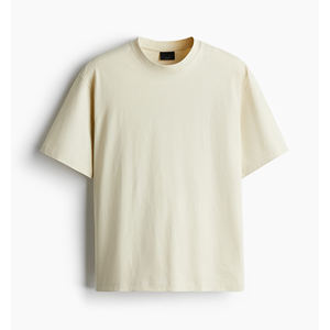 T-shirt à col à revers avec logo personnalisé à prix compétitif 2023 coton T-shirt à manches courtes de couleur beige clair pour hommes 100% - Product Image 1