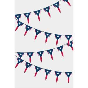 Guirnalda de Banderines Triangulares de Yute con la Bandera de Puerto Rico para el Día del Padre, Graduación, Regreso a Clases y Más Ocasiones - Product Image 1