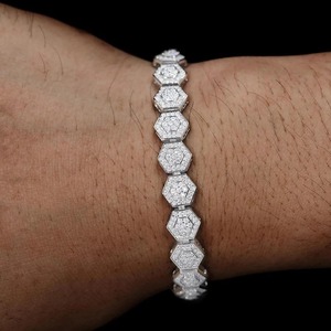 RB Gems Personnalisé Marquise Coeur Coupe Poire Tennis Chaîne VVS Moissanite Diamant GIA Certifié 14K Or Charme Bracelet Style Romantique - Product Image 3