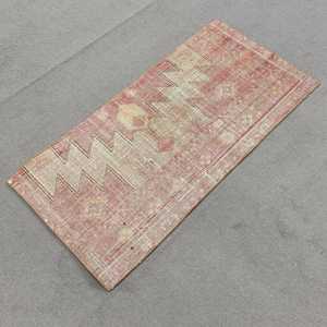 1.7x3.4 ft Rug, Vintage Turkish Small Rug, <b>Red</b> <b>Wool</b> Rug - Product Image 2