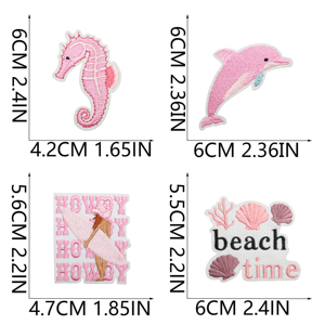 Serie de Parches Bordados Termoadhesivos Pink Coastal Dream - Product Image 3