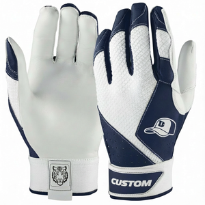 Gants de frappe de baseball en gros personnalisés, paume en cuir de qualité supérieure, sangle de poignet renforcée, gants de frappe de softball professionnels - Product Image 5