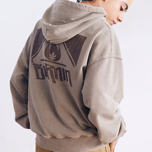 Sudadera Deportiva Unisex de Felpa Francesa, Estilo Vintage, Lavado Ácido, Hombros Caídos, Gruesa, para Invierno, al por Mayor - Product Image 2