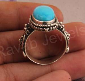 Arizona turquesa 10x14mm bisel ajuste sólido 925 plata esterlina eternidad anillo Vermeil minimalista joyería de mujer para fiestas - Product Image 4