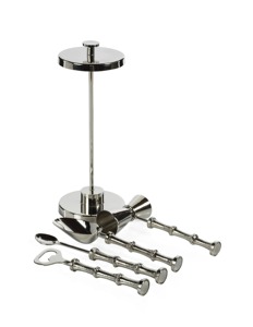 Ensemble de bar en argent de style bambou verres sophistiqués parfaits pour la décoration de bar à la maison et les cadeaux fabriqués à la main en Inde - Product Image 2