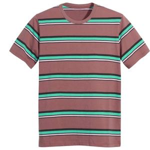 T-shirt à manches courtes pour hommes, couleur bordeaux et gris anthracite, bicolore, décontracté, col rond, coupe classique, t-shirt classique - Product Image 3