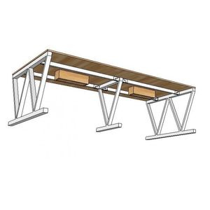 BH68027 Luxury Minimalist <b>Office</b> Furniture 120x240cm Conference <b>Table</b> Rubber Wood Top 2V Iron Legs Assembly Required for Hotels - Product Image 4