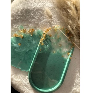 ถาดเสิร์ฟเรซินสีขาวทองงานแฮนด์เมดดีไซน์ทันสมัยถาดเสิร์ฟเรซินดีไซน์แบบกำหนดเองพร้อมถาดตกแต่งแบบส่งออกทั่วโลก - Product Image 6