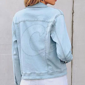 Chaqueta vaquera de talla grande para mujer, chaqueta vaquera de estilo único para mujer, chaqueta vaquera resistente para mujer - Product Image 4