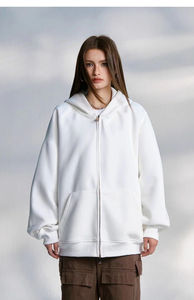 Sudaderas con Capucha y Cremallera para Hombre de Talla Grande, Modernas y Elegantes, 100% Algodón, Diseño Sólido para Invierno - Product Image 5