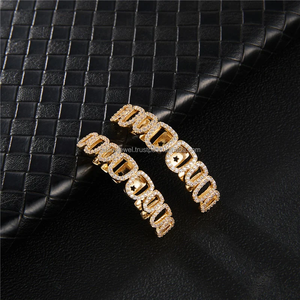 Nuevo Diseño Hip Hop Iced Out, Juego de Grillz de 8 Dientes con Diamantes, Chapado en Oro, Grillz Dentales de Diamantes para Hombre, Parte Superior e Inferior - Product Image 5