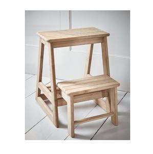 Taburete de Madera Rústico con Acabado Pulido Liso, Perfecto para Cocinas, Baños, Dormitorios y Almacenamiento en Casas de Campo - Product Image 1