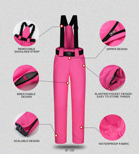 Waterproof Windproof Ski Bib <b>Overalls</b> <b>Winter</b> Outdoor Snowboard Pants Breathable High Waist Snow Bibs For Men Women Sportswear - Product Image 3