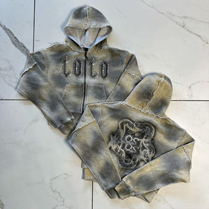 Ensembles de survêtements avec logo personnalisé 400 Gsm 100% Survêtement en coton Ensemble de sweat-shirt et pantalon de survêtement unisexe deux pièces pour femmes et hommes - Product Image 1